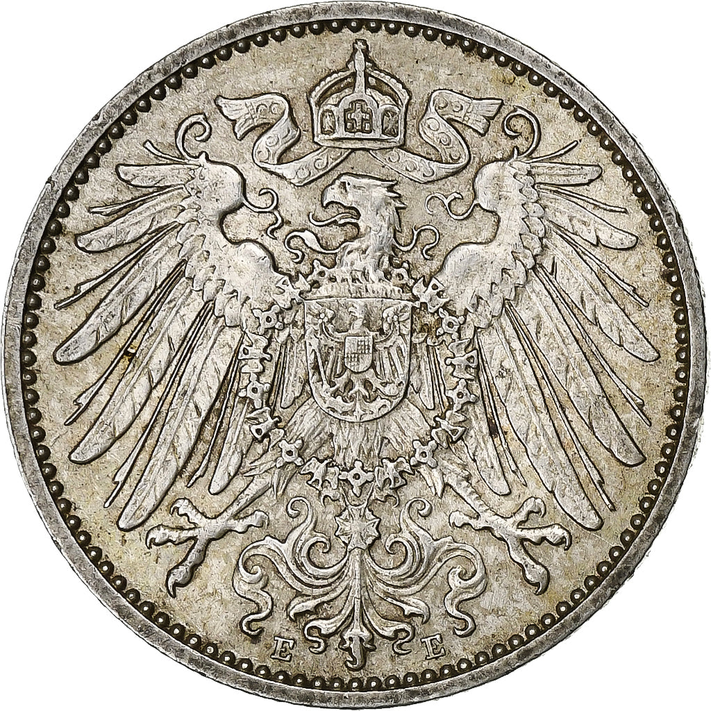 GERMANY - EMPIRE, Wilhelm II, Mark, 1915, Muldenhütten, Silber, SS+, KM:14
