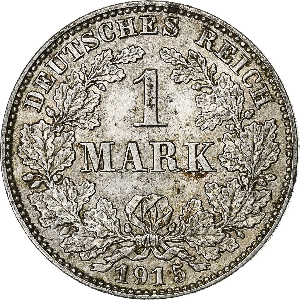 GERMANY - EMPIRE, Wilhelm II, Mark, 1915, Muldenhütten, Silber, SS+, KM:14
