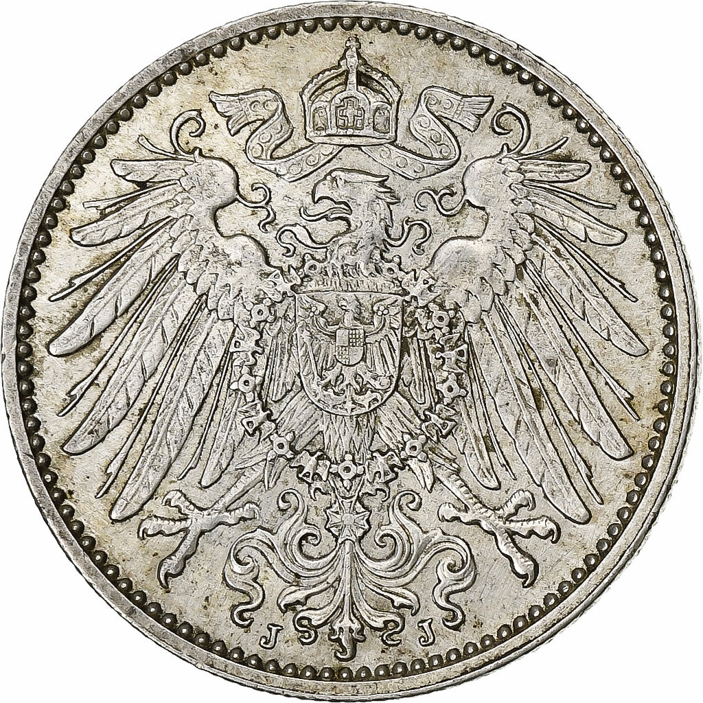 Empire allemand, Wilhelm II, Mark, 1914, Hambourg, Argent, TTB+, KM:14