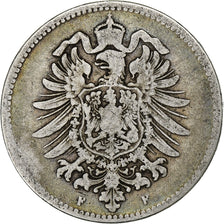 GERMANY - EMPIRE, Wilhelm I, Mark, 1875, Stuttgart, Silver, VF(30-35), KM:7