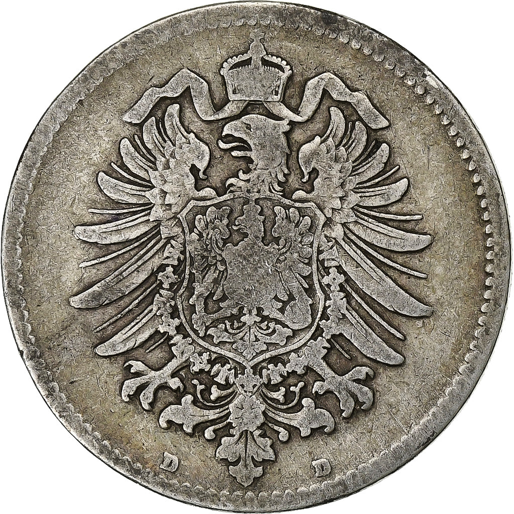GERMANY - EMPIRE, Wilhelm I, Mark, 1875, Munich, Silber, S+, KM:7
