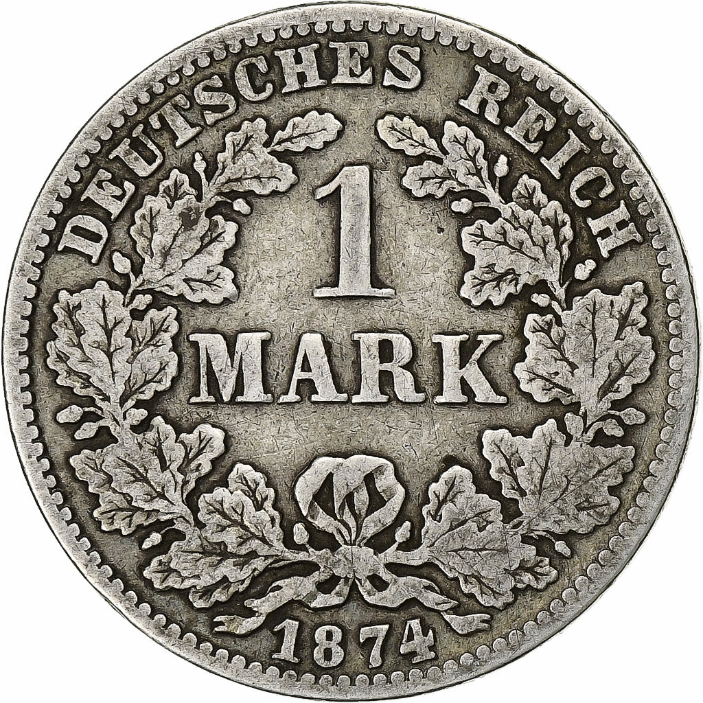 GERMANY - EMPIRE, Wilhelm I, Mark, 1874, Frankfurt, Silber, S+, KM:7