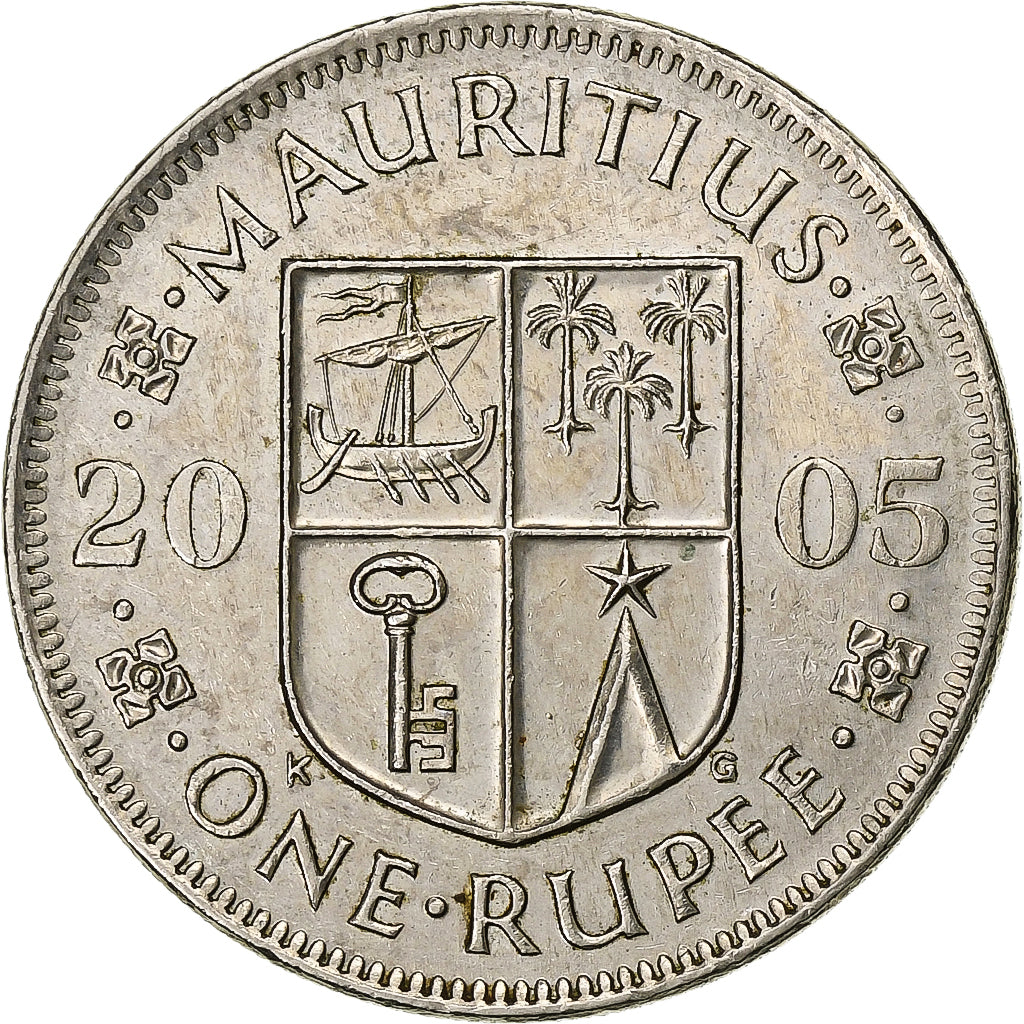 Mauritius, Rupee, 2005, Miedź-Nikiel, AU(50-53), KM:55