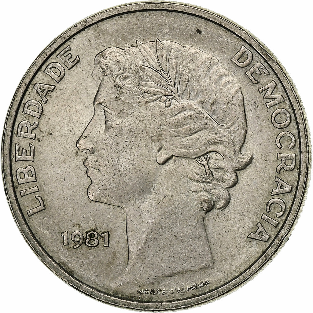 Portogallo, 25 Escudos, 1981, Rame-nichel, BB+, KM:607a