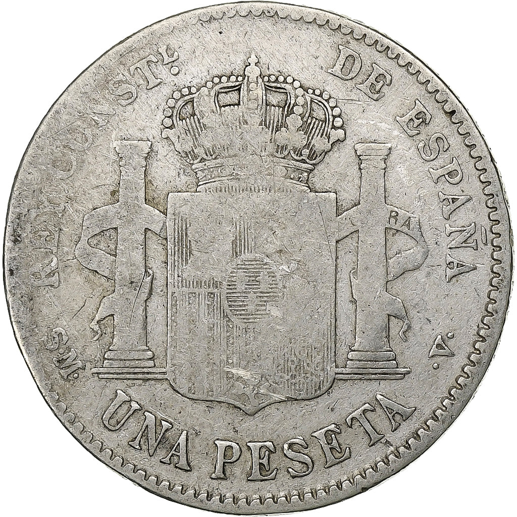Spain, Alfonso XIII, Peseta, 1903, Valencia, Silver, VF(30-35), KM:721
