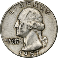 United States, Quarter, Washington Quarter, 1957, U.S. Mint, Silver, EF(40-45)