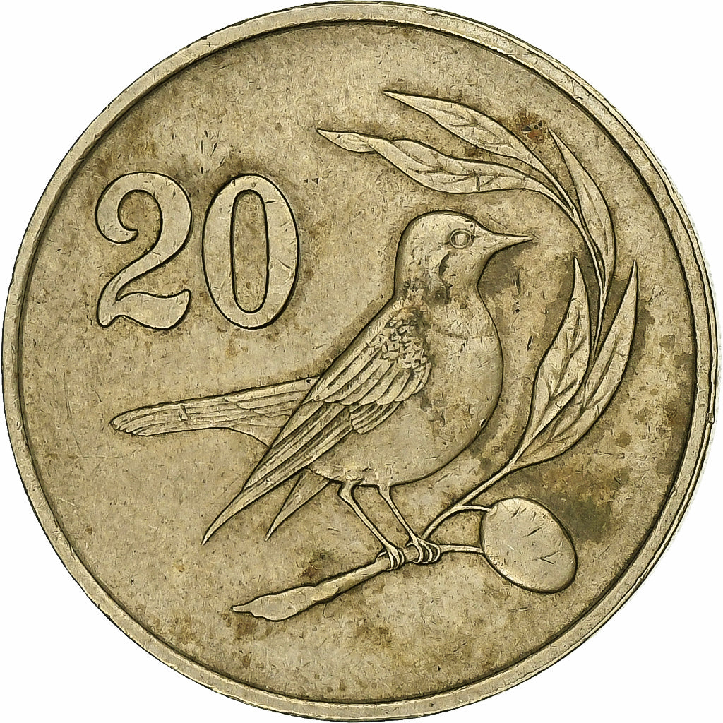 Cyprus, 20 Cents, 1983, Nickel-brass, EF(40-45), KM:57.1