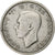 Gran Bretaña, George VI, 6 Pence, 1945, Plata, MBC, KM:852
