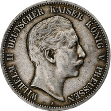 German States, PRUSSIA, Wilhelm II, 5 Mark, 1904, Berlin, Silver, EF(40-45)