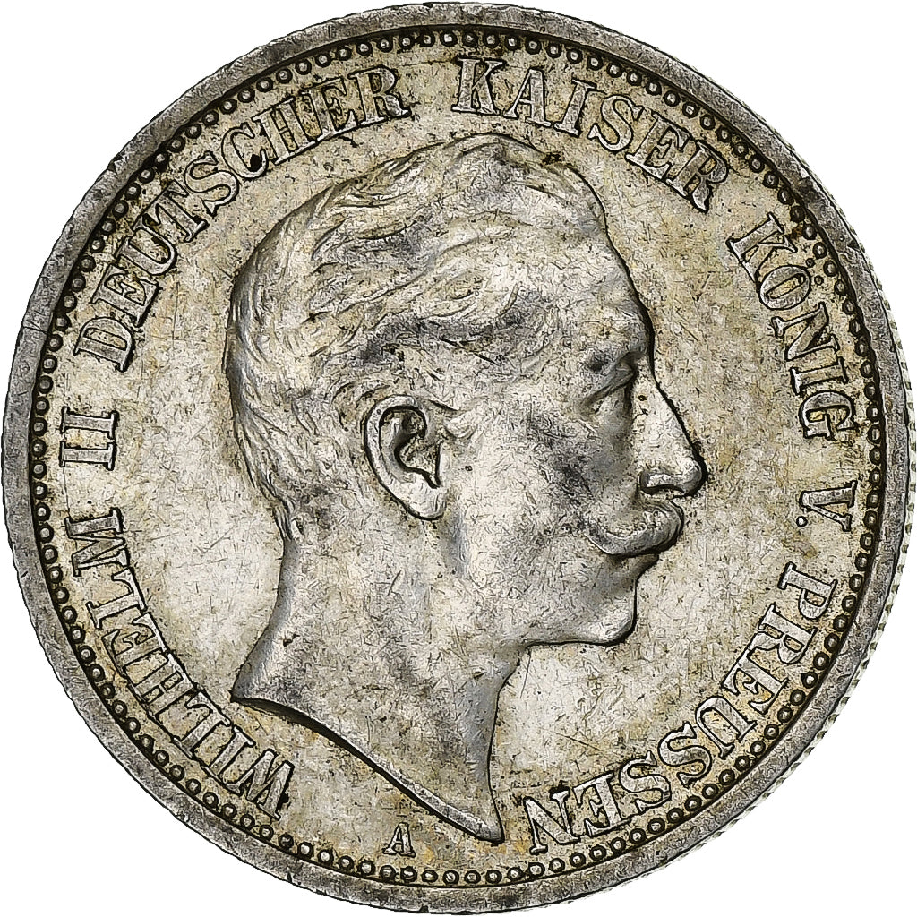 German States, PRUSSIA, Wilhelm II, 2 Mark, 1912, Berlin, Silver, AU(50-53)