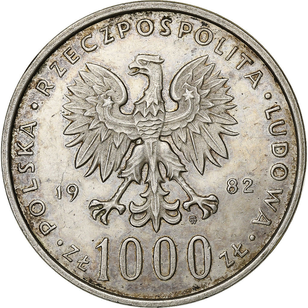 Poland, 1000 Zlotych, 1982, Warsaw, Silver, AU(55-58), KM:144