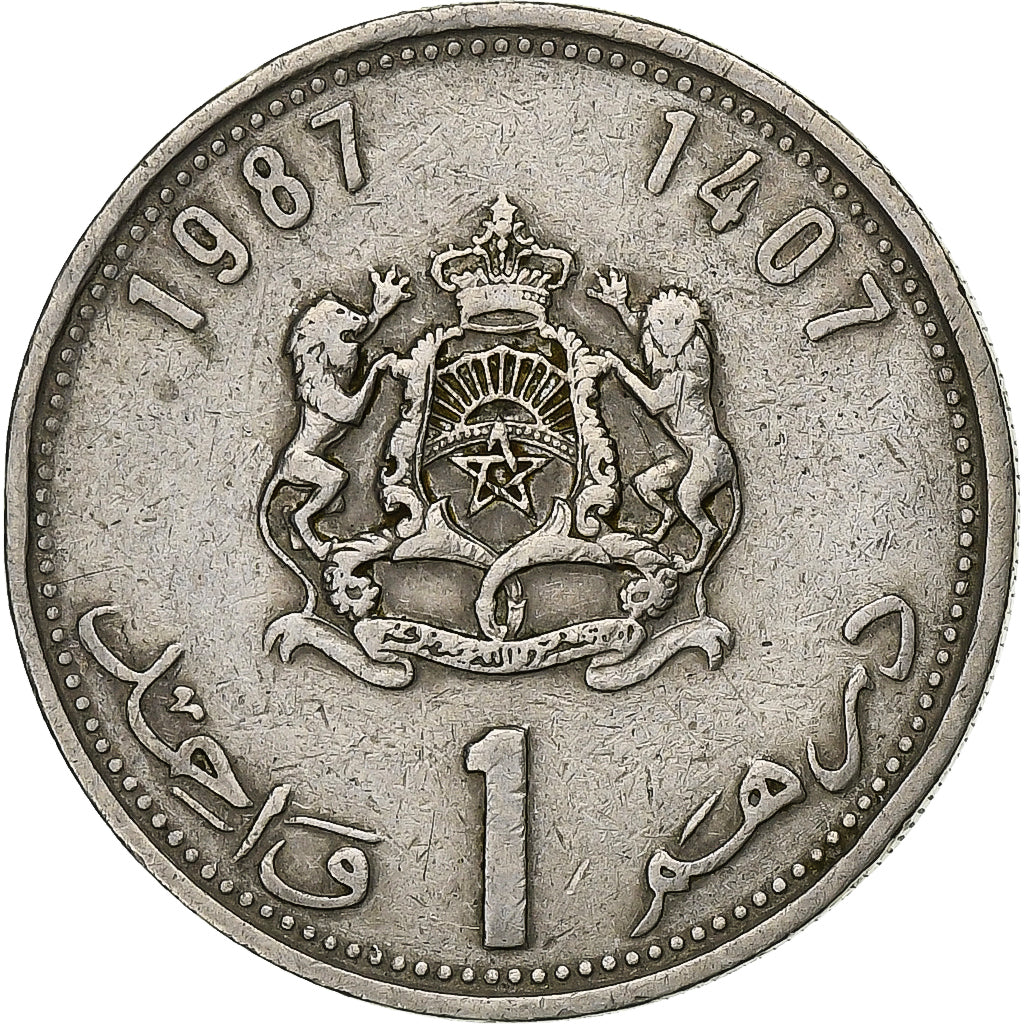 Maroc, al-Hassan II, Dirham, 1987/AH1407, Cupro-nickel, TTB, KM:88