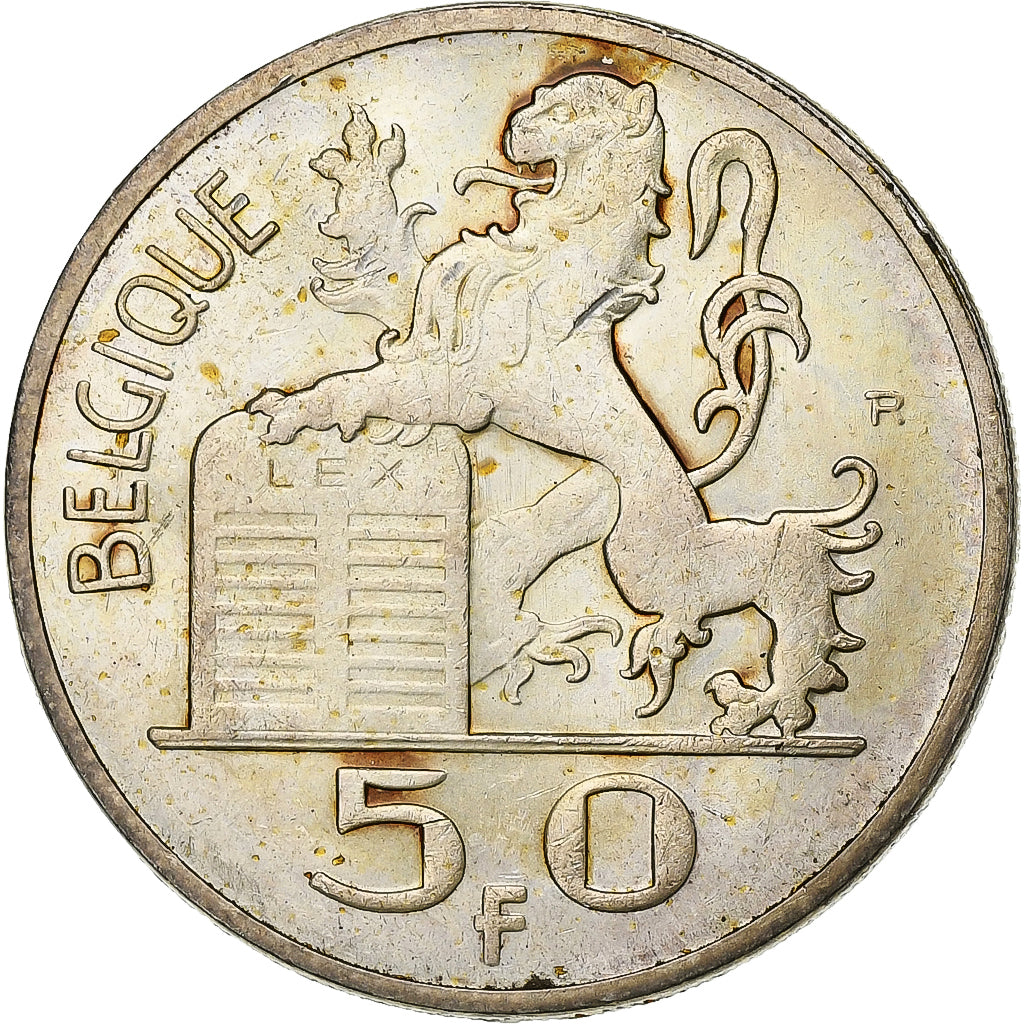 Belgio, Régence Prince Charles, 50 Francs, 50 Frank, 1948, Argento, BB+