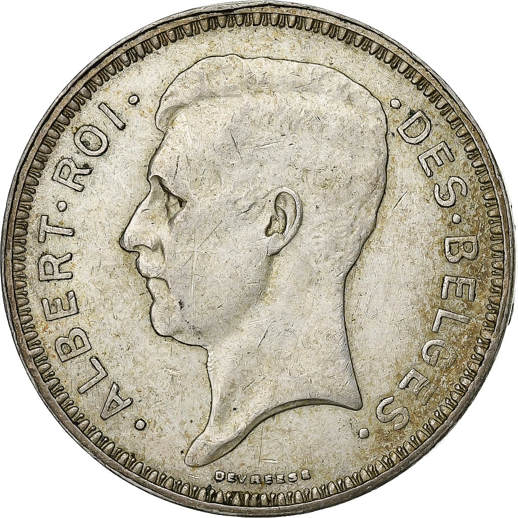 Belgium, Albert I, 20 Francs, 20 Frank, 1934, Silver, AU(50-53), KM:103.1