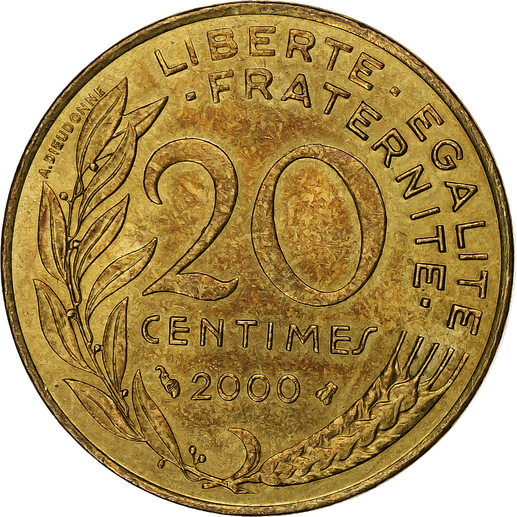 Francia, 20 Centimes, Marianne, 2000, Paris, Alluminio-bronzo, SPL-