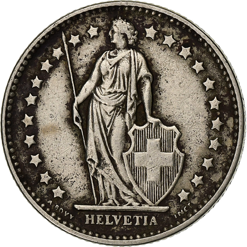 Suiza, Franc, 1971, Bern, Cobre - níquel, MBC, KM:24a.1