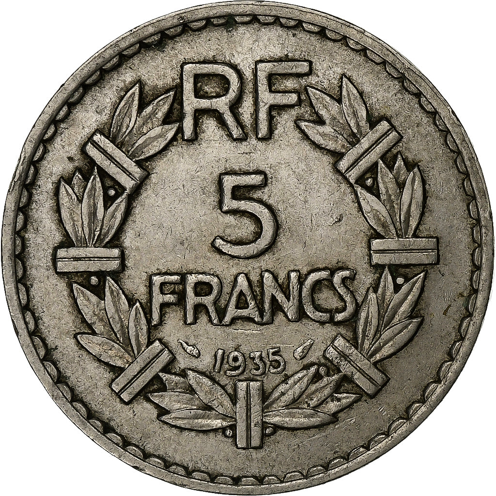 Francja, 5 Francs, Lavrillier, 1935, Paris, Nikiel, EF(40-45), Gadoury:760
