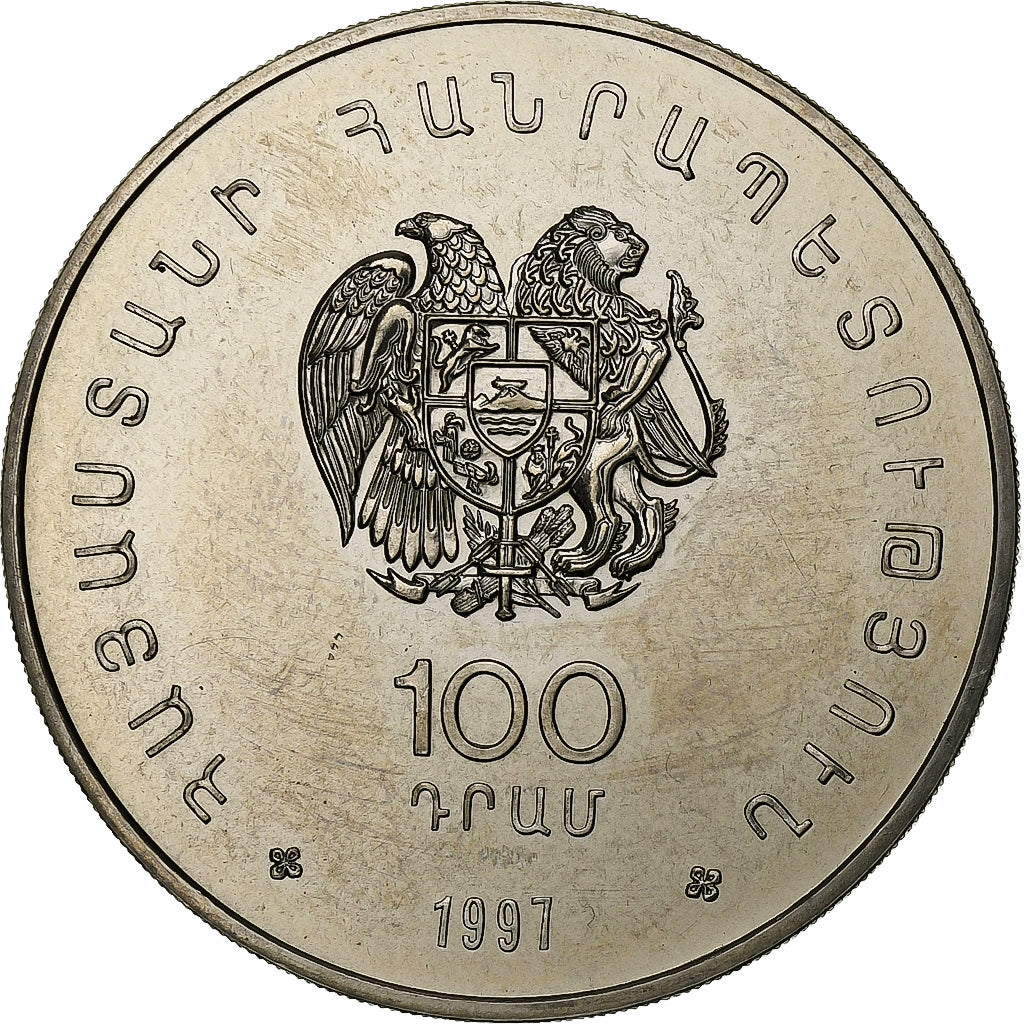 Armenia, 100 Dram, 1997, British Royal Mint, Kupfer-Nickel, VZ+, KM:71
