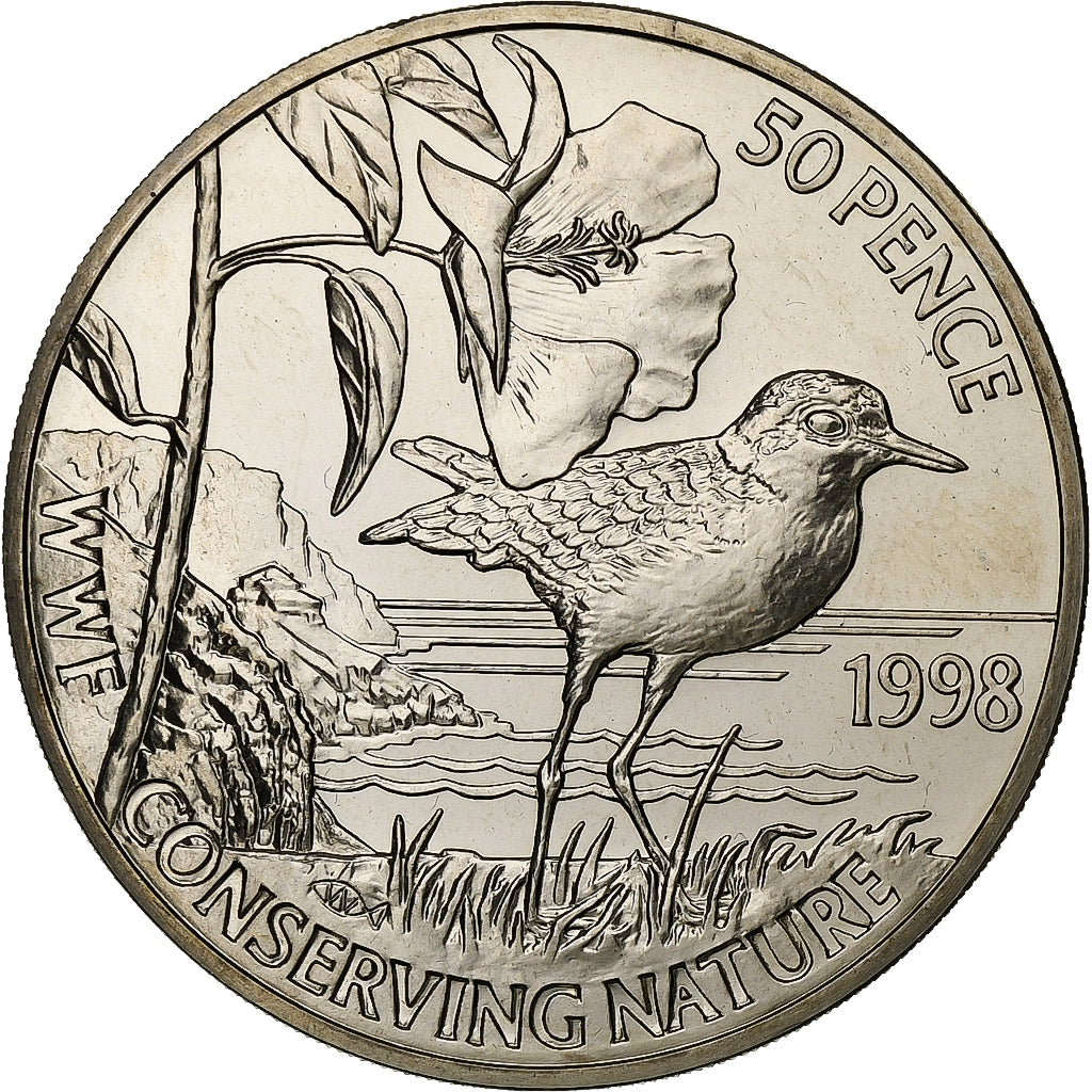 Saint Helena, Elizabeth II, 50 Pence, 1998, British Royal Mint, Kupfer-Nickel