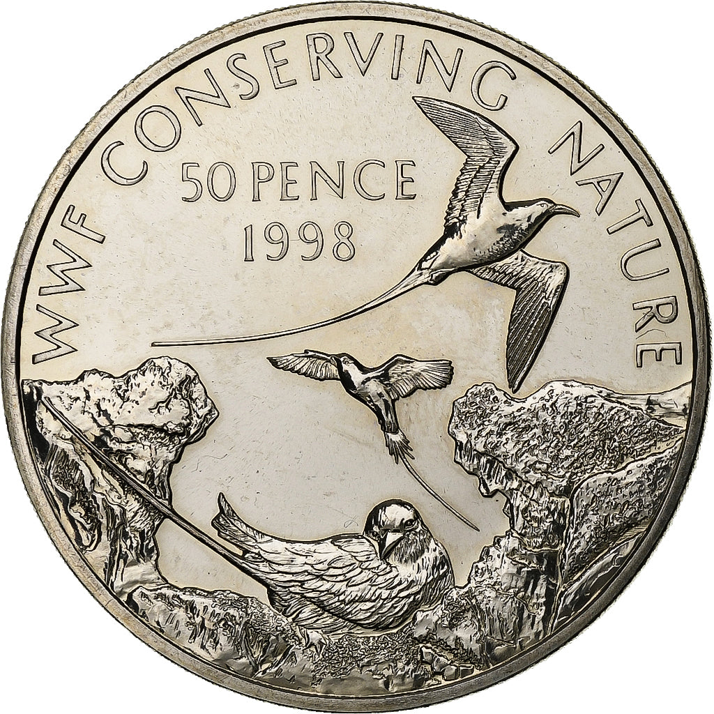 Ascension Island, Elizabeth II, 50 Pence, 1998, British Royal Mint