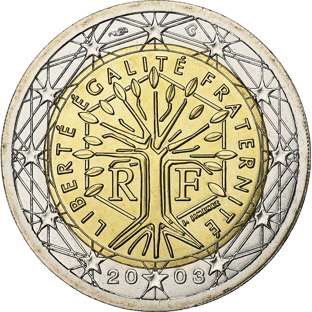 France, 2 Euro, BU, 2003, Paris, Bi-Metallic, MS(65-70), Gadoury:8, KM:1289