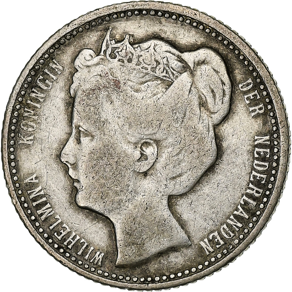 Países Baixos, Wilhelmina I, 25 Cents, 1906, Prata, VF(30-35), KM:120.2