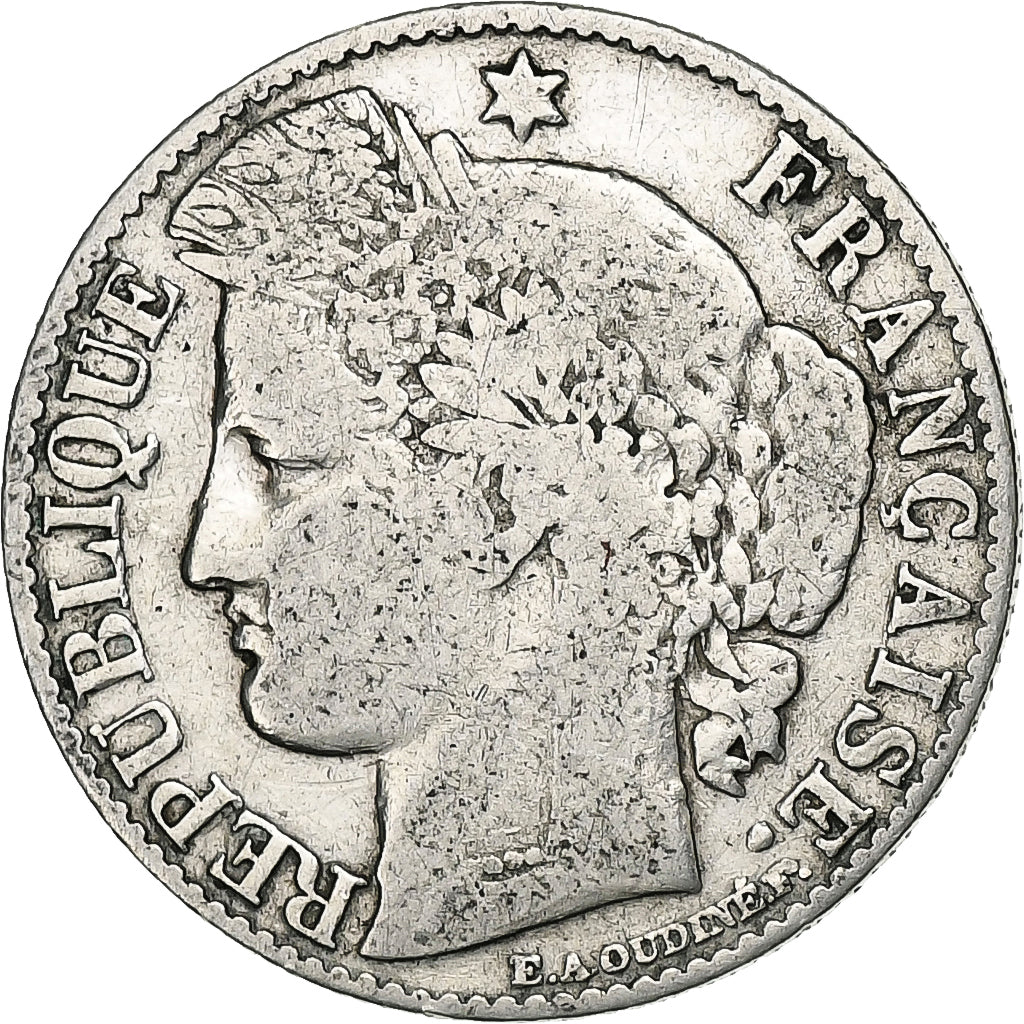 França, 50 Centimes, Cérès, 1895, Paris, Prata, VF(20-25), Gadoury:419a