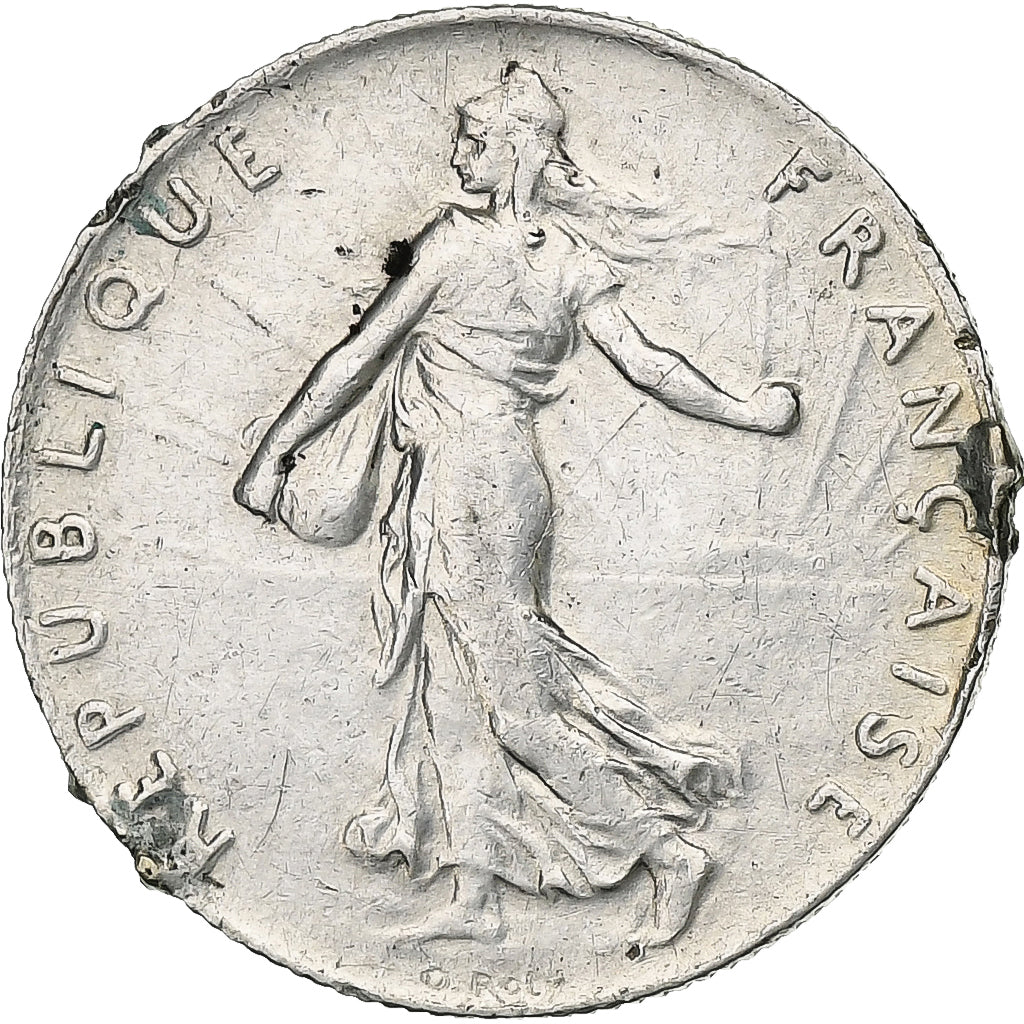France, 50 Centimes, Semeuse, 1917, Paris, Silver, AU(50-53), Gadoury:420