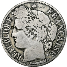 France, Franc, Cérès, 1872, Paris, Silver, F(12-15), Gadoury:465a, KM:822.1