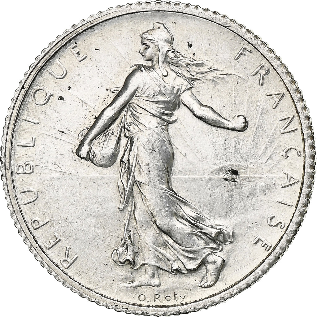 France, Franc, Semeuse, 1916, Paris, Silver, AU(50-53), Gadoury:467, KM:844.1