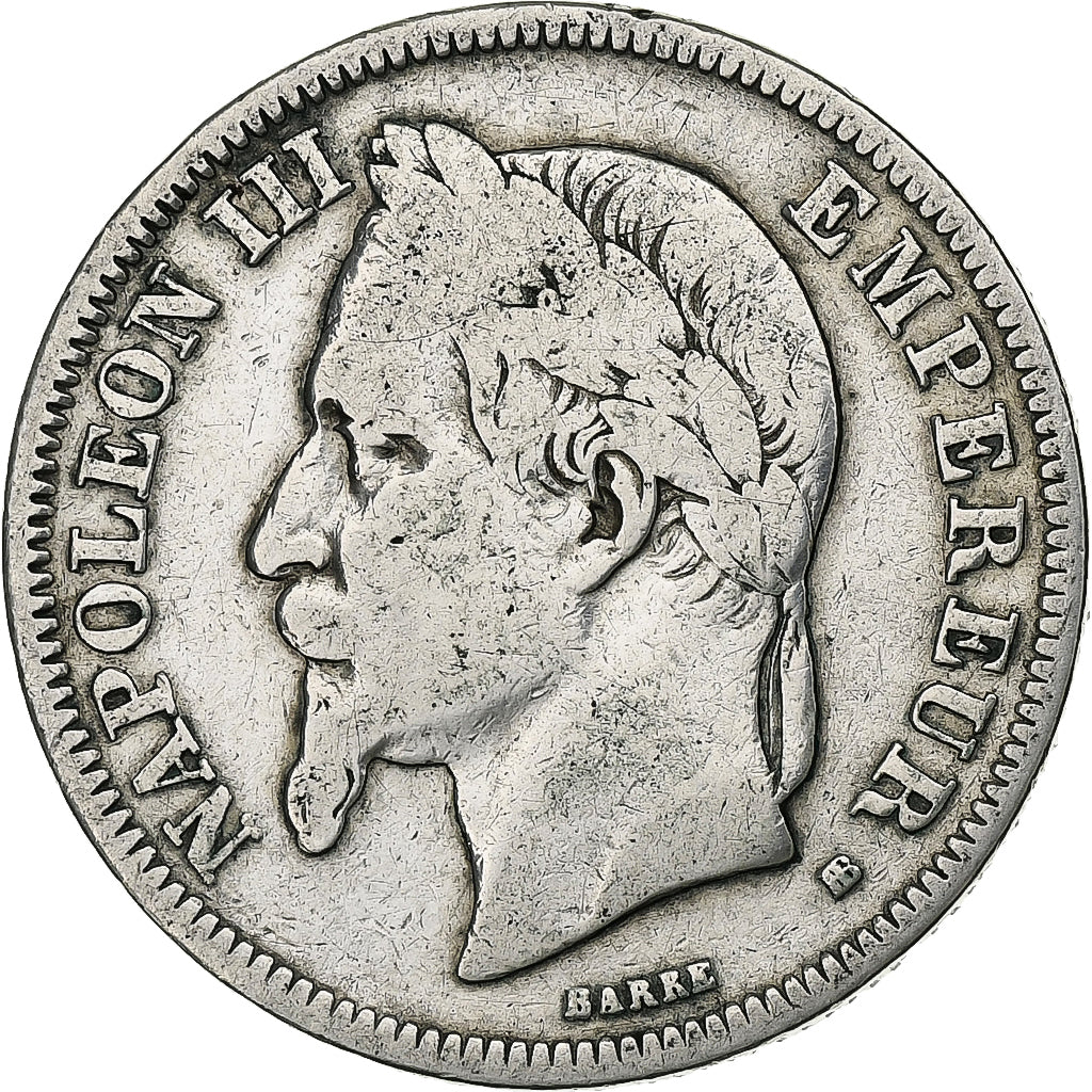 Frankreich, Napoleon III, 2 Francs, 1866, Strasbourg, Silber, S, Gadoury:527