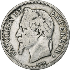Frankreich, Napoleon III, 2 Francs, 1866, Strasbourg, Silber, S, Gadoury:527