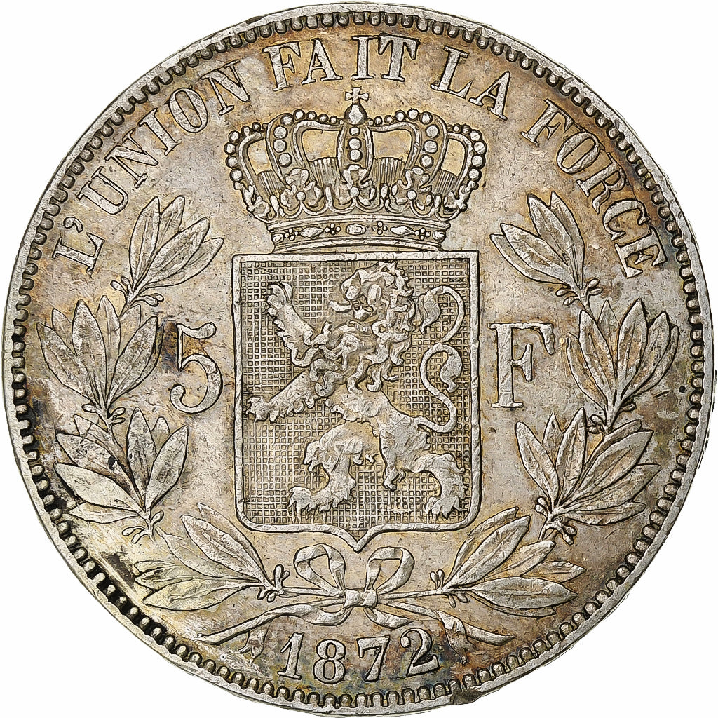 Belgien, Leopold II, 5 Francs, 5 Frank, 1872, Silber, SS, KM:24