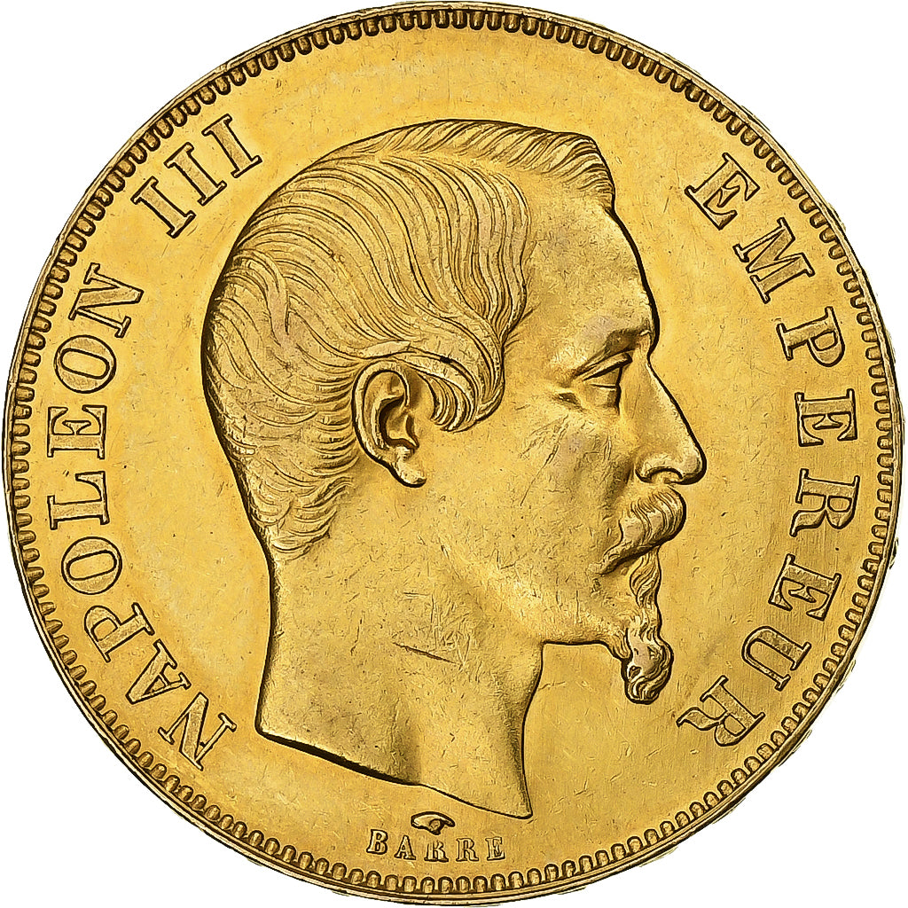 France, Napoleon III, 50 Francs, 1857, Paris, Gold, AU(55-58), Gadoury:1111