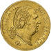 France, Louis XVIII, 40 Francs, 1818, Lille, Gold, AU(50-53), Gadoury:1092