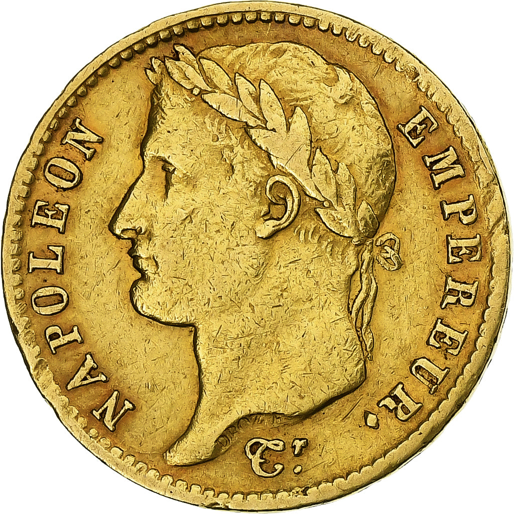 França, Napoleon I, 20 Francs, 1811, Paris, Dourado, EF(40-45), Gadoury:1025