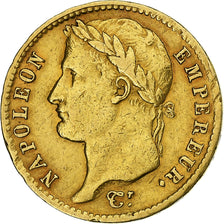 França, Napoleon I, 20 Francs, 1811, Paris, Dourado, EF(40-45), Gadoury:1025