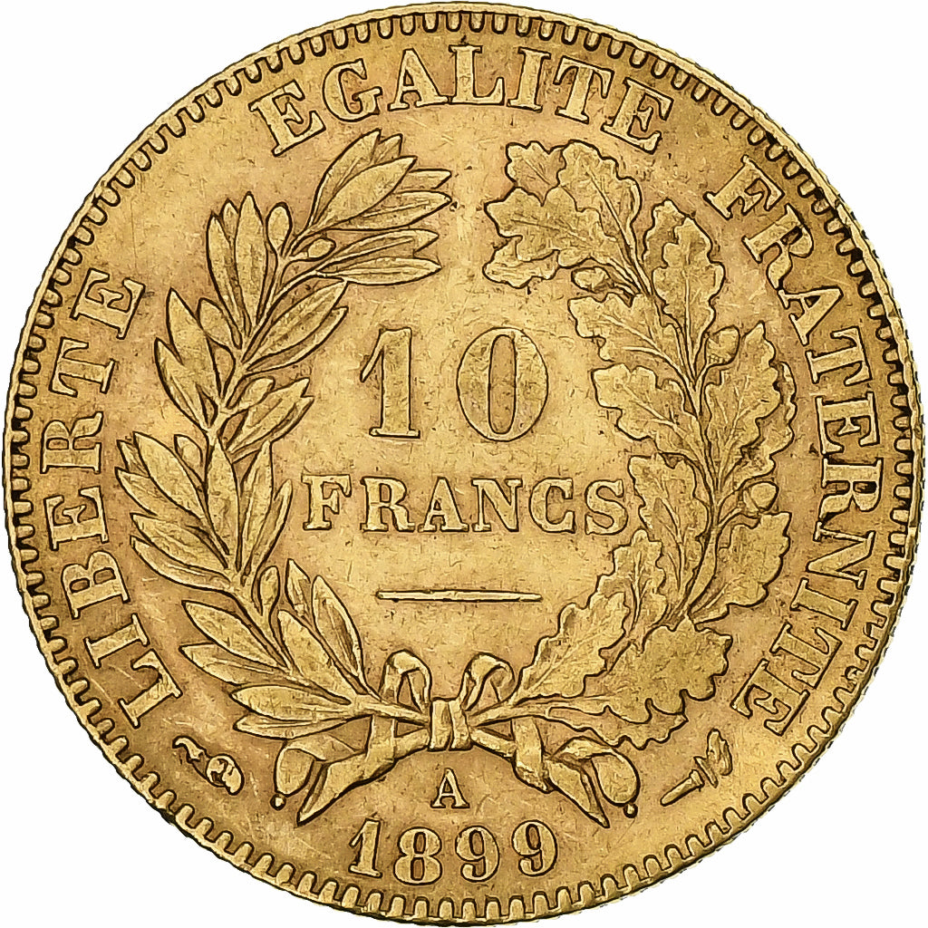 Frankreich, 10 Francs, Cérès, 1899, Paris, Gold, SS+, Gadoury:1016, KM:830