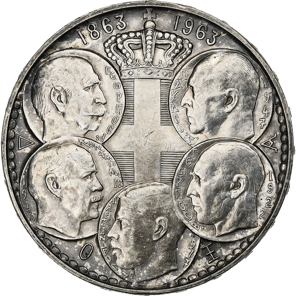 Grecia, Paul I, 30 Drachmai, 1963, Argento, BB, KM:86