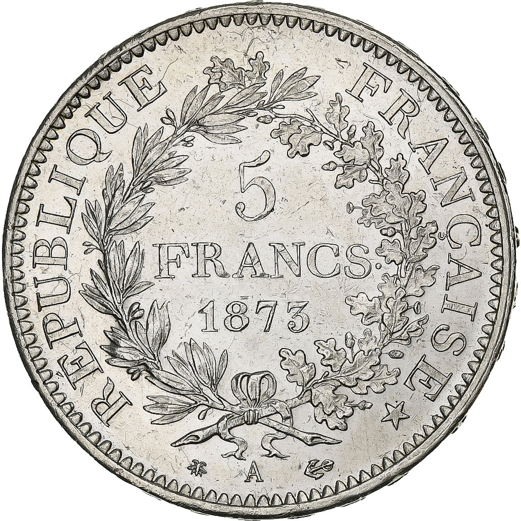 France, 5 Francs, Hercule, 1873, Paris, Silver, AU(55-58), Gadoury:745a