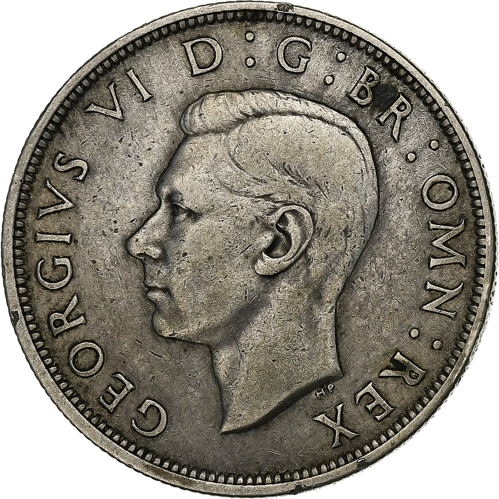 Grã-Bretanha, George VI, 1/2 Crown, 1942, Prata, EF(40-45), KM:856