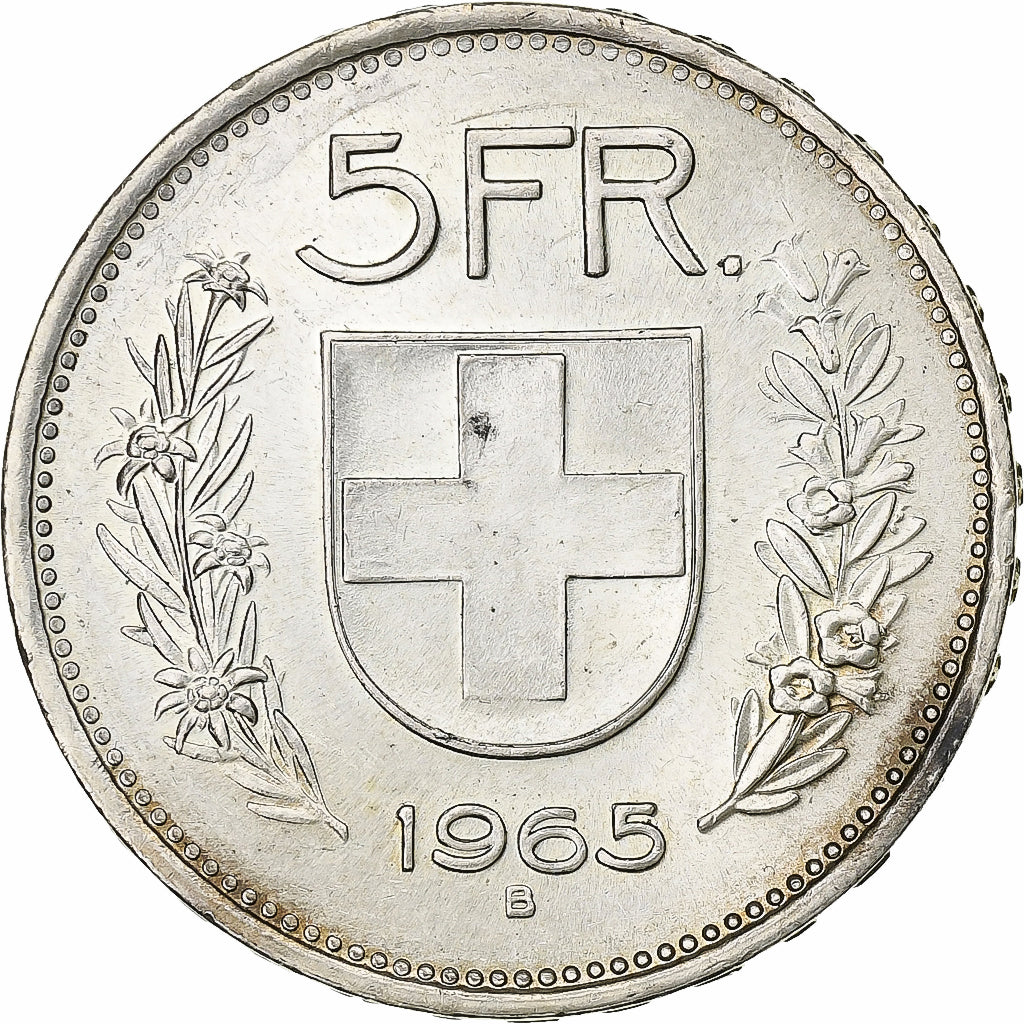 Schweiz, 5 Francs, 1965, Bern, Silber, VZ, KM:40