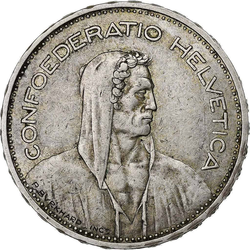 Szwajcaria, 5 Francs, 1933, Bern, Srebro, EF(40-45), KM:40
