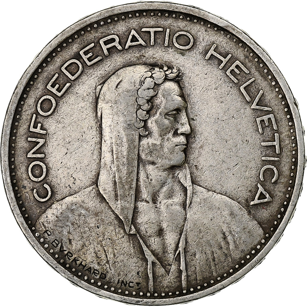 Switzerland, 5 Francs, 1932, Bern, Silver, EF(40-45), KM:40