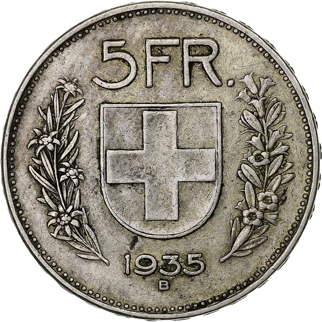 Schweiz, 5 Francs, 1935, Bern, Silber, SS, KM:40