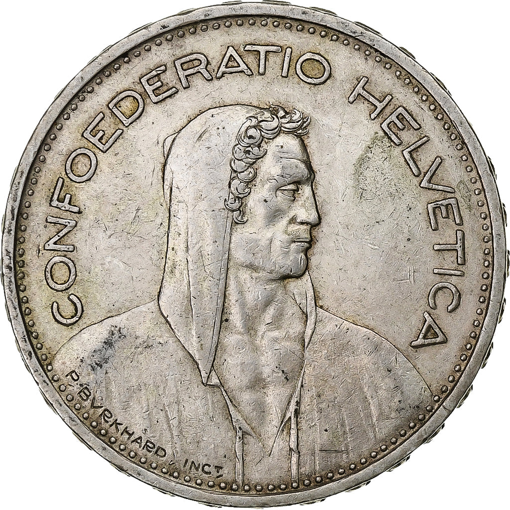 Svizzera, 5 Francs, 1933, Bern, Argento, BB, KM:40