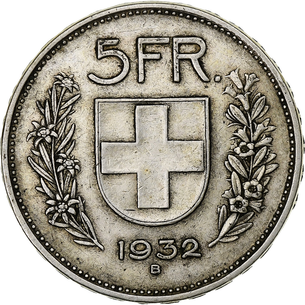 Switzerland, 5 Francs, 1932, Bern, Silver, EF(40-45), KM:40
