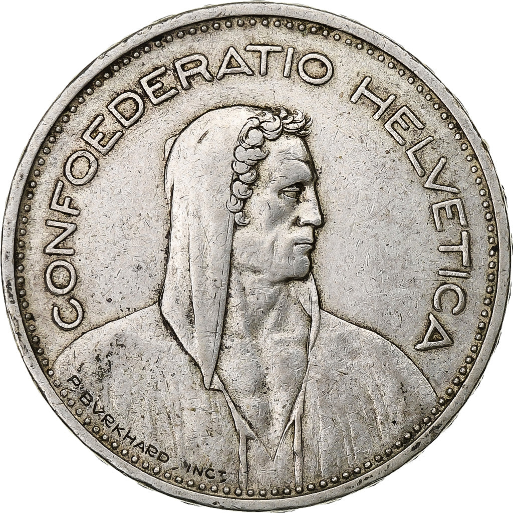 Svizzera, 5 Francs, 1931, Bern, Argento, BB, KM:40