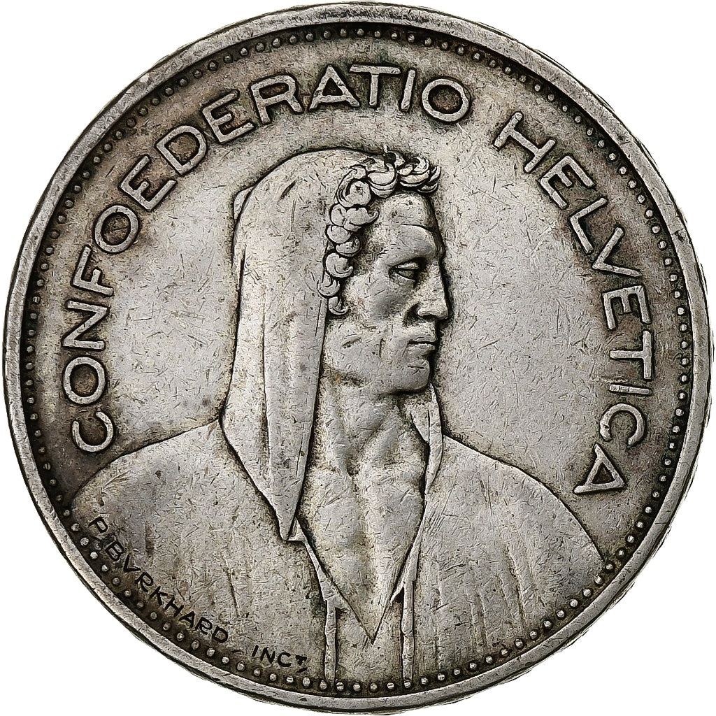 Svizzera, 5 Francs, 1932, Bern, Argento, BB, KM:40