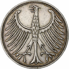 GERMANIA - REPUBBLICA FEDERALE, 5 Mark, 1967, Stuttgart, Argento, BB, KM:112.1